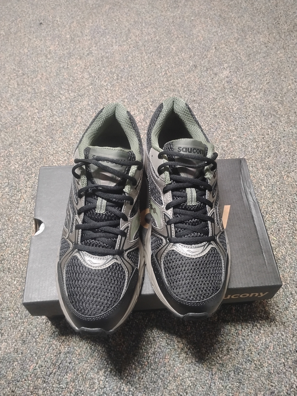 Saucony Men’s Black and Olive Green Running Shoes
